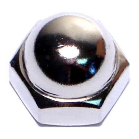 Midwest Fastener Acorn Nut, 3/8"-16, Steel, Nickel Plated, 6 PK 38703